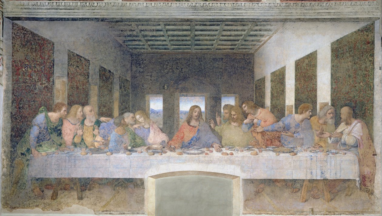 最后的晚餐，1495-97（修复后） 作者 达芬奇（Leonardo da Vinci）