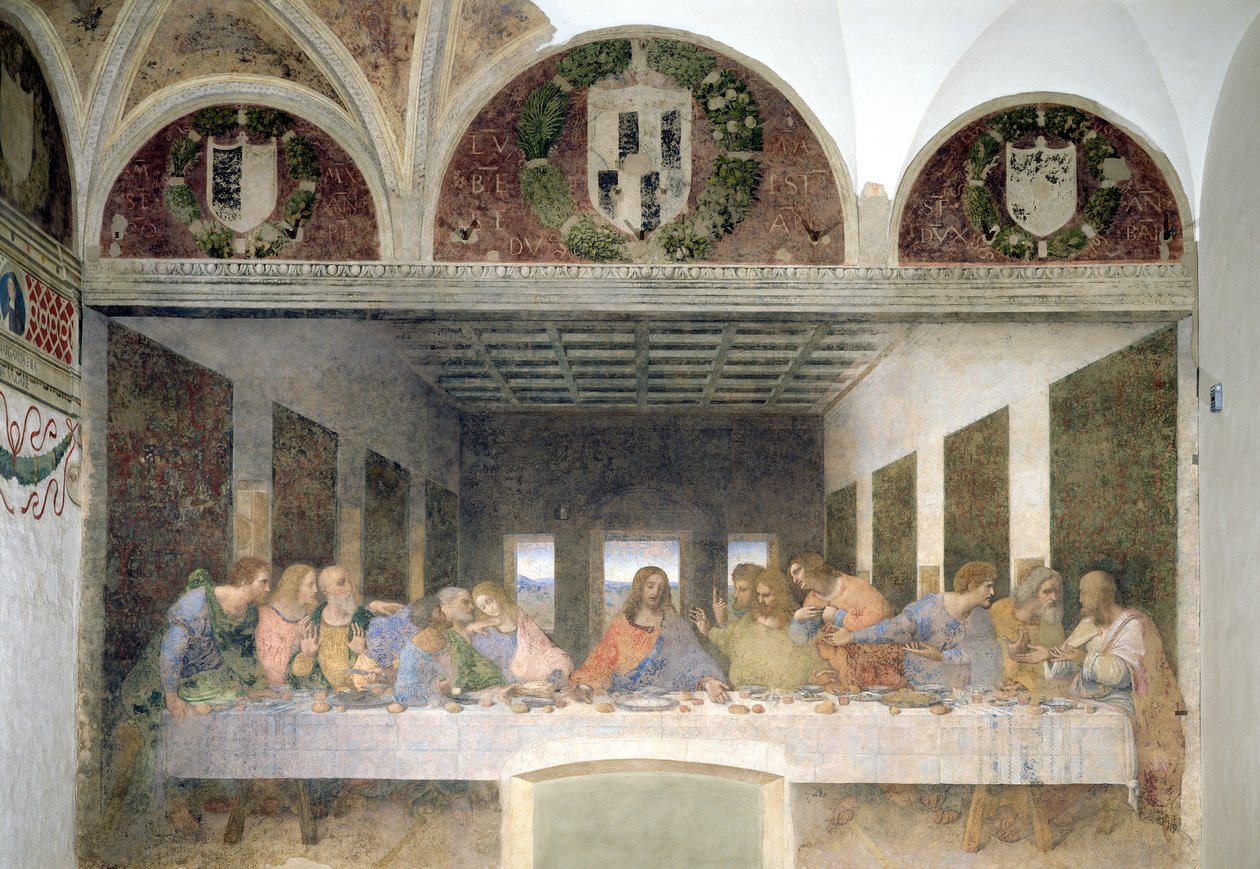 最后的晚餐，1495-97（修复后） 作者 达芬奇（Leonardo da Vinci）