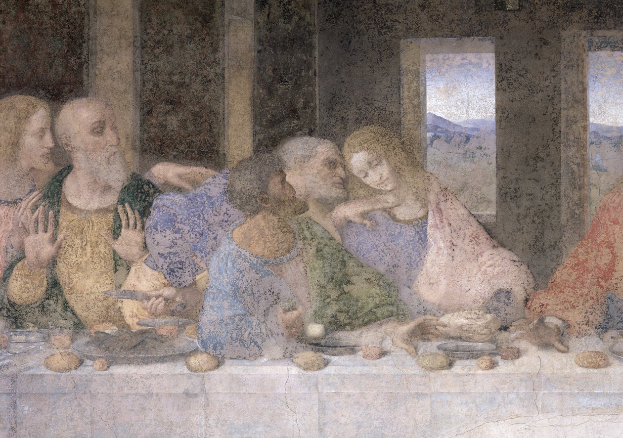 最后的晚餐，1495-97（修复后） 作者 达芬奇（Leonardo da Vinci）
