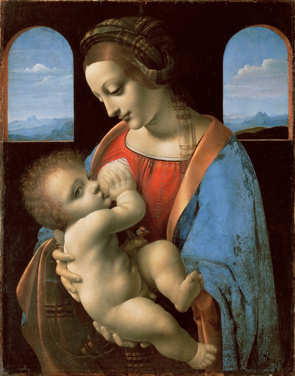 Litta Madonna，c.1490（画布上的蛋彩画从面板转移） 作者 达芬奇（Leonardo da Vinci）