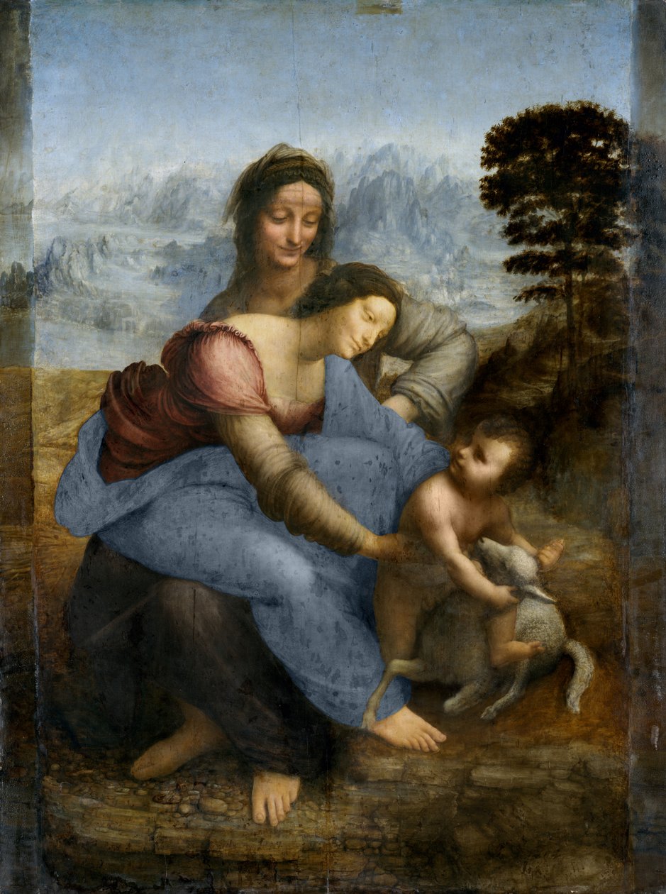 维尔京和儿童与圣安妮，1510 作者 达芬奇（Leonardo da Vinci）