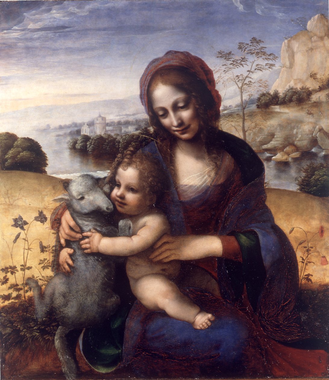 Madonna and Child with a Lamb 作者 达芬奇（芬奇的风格）