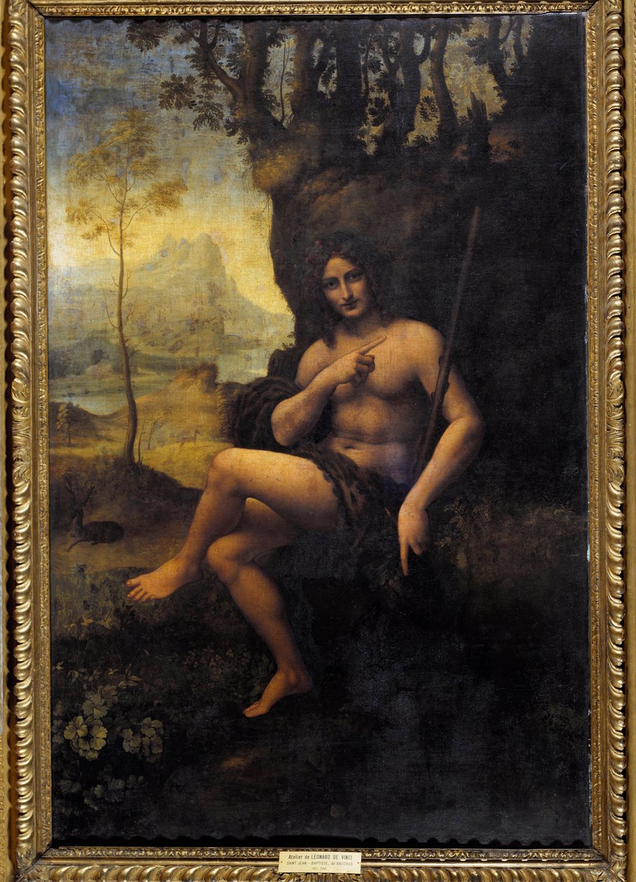 列奥纳多 (Leonardo) (1452-1519) 工作室的酒神绘画 作者 莱昂纳多·达（芬奇工作室）