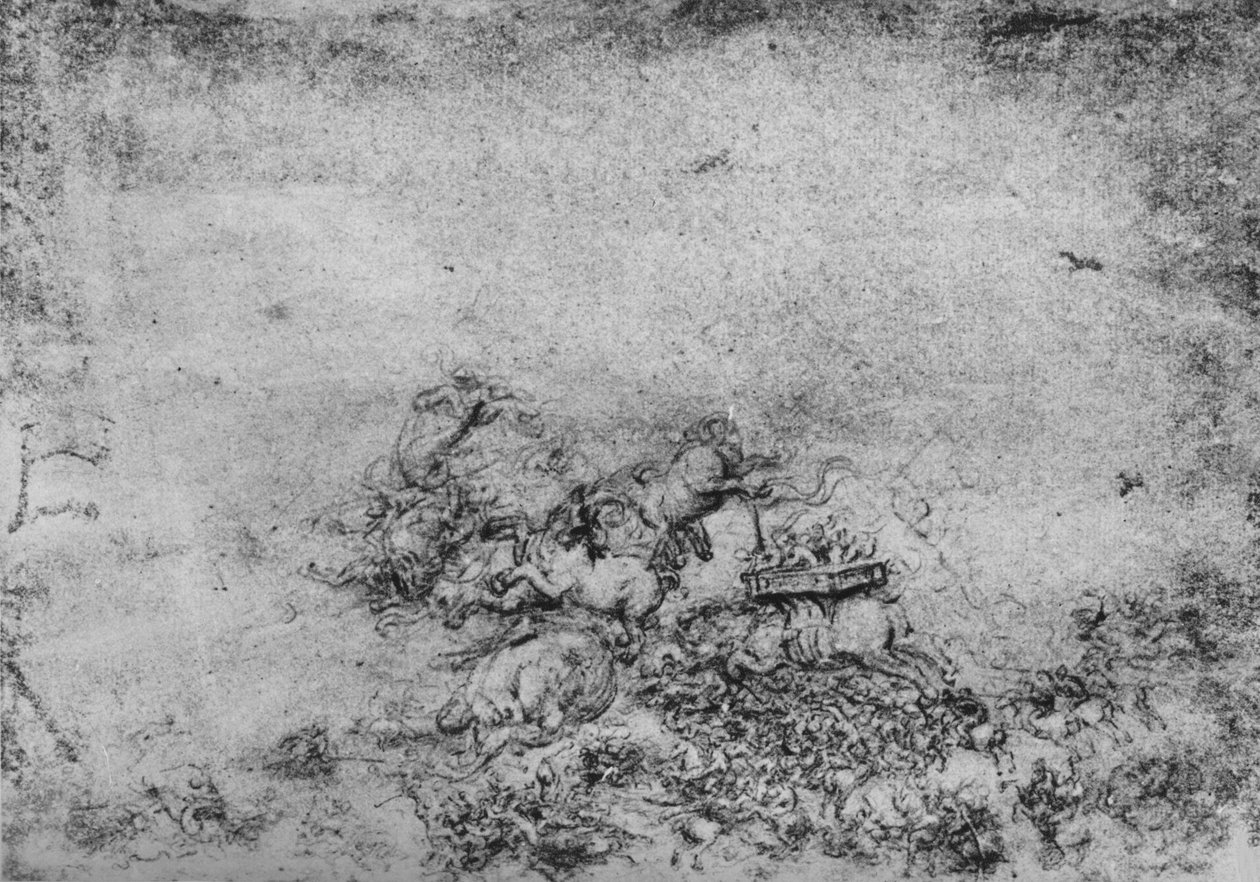 一场神奇的战斗，c1480 1945年 作者 达芬奇（Leonardo da Vinci）