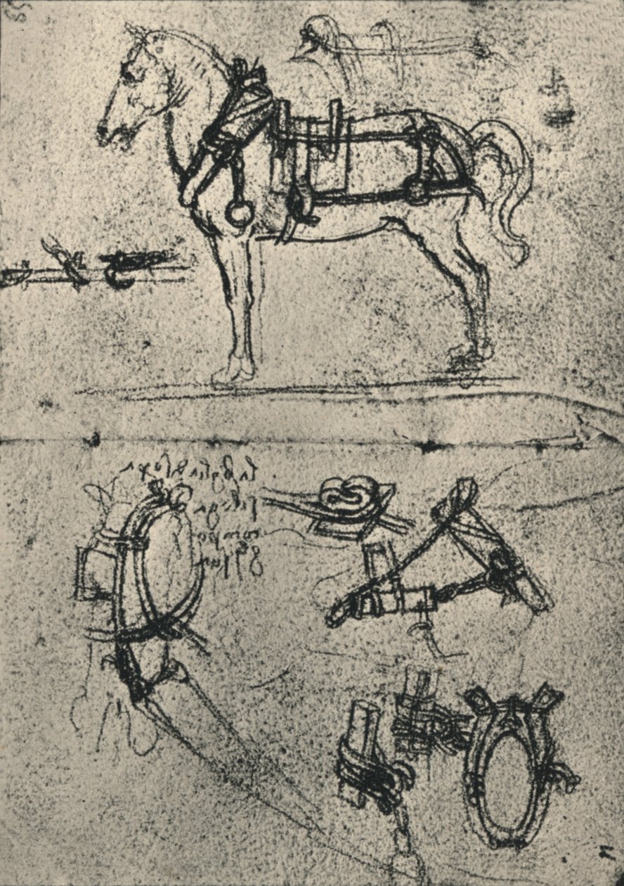 驾乘马车和马具研究，c1480 1945 作者 达芬奇（Leonardo da Vinci）