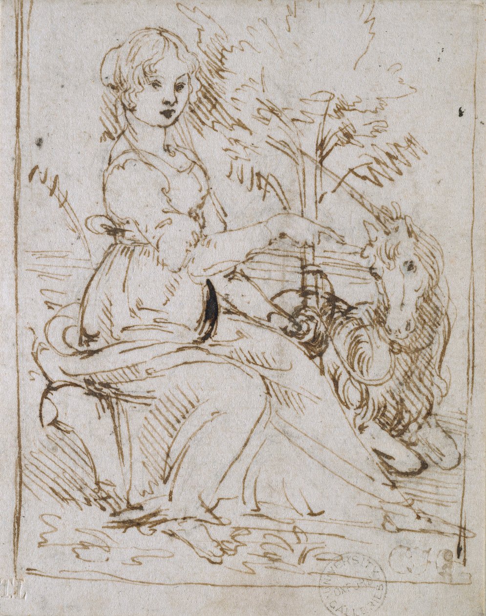 带着独角兽的少女，1470年代末 作者 达芬奇（Leonardo da Vinci）