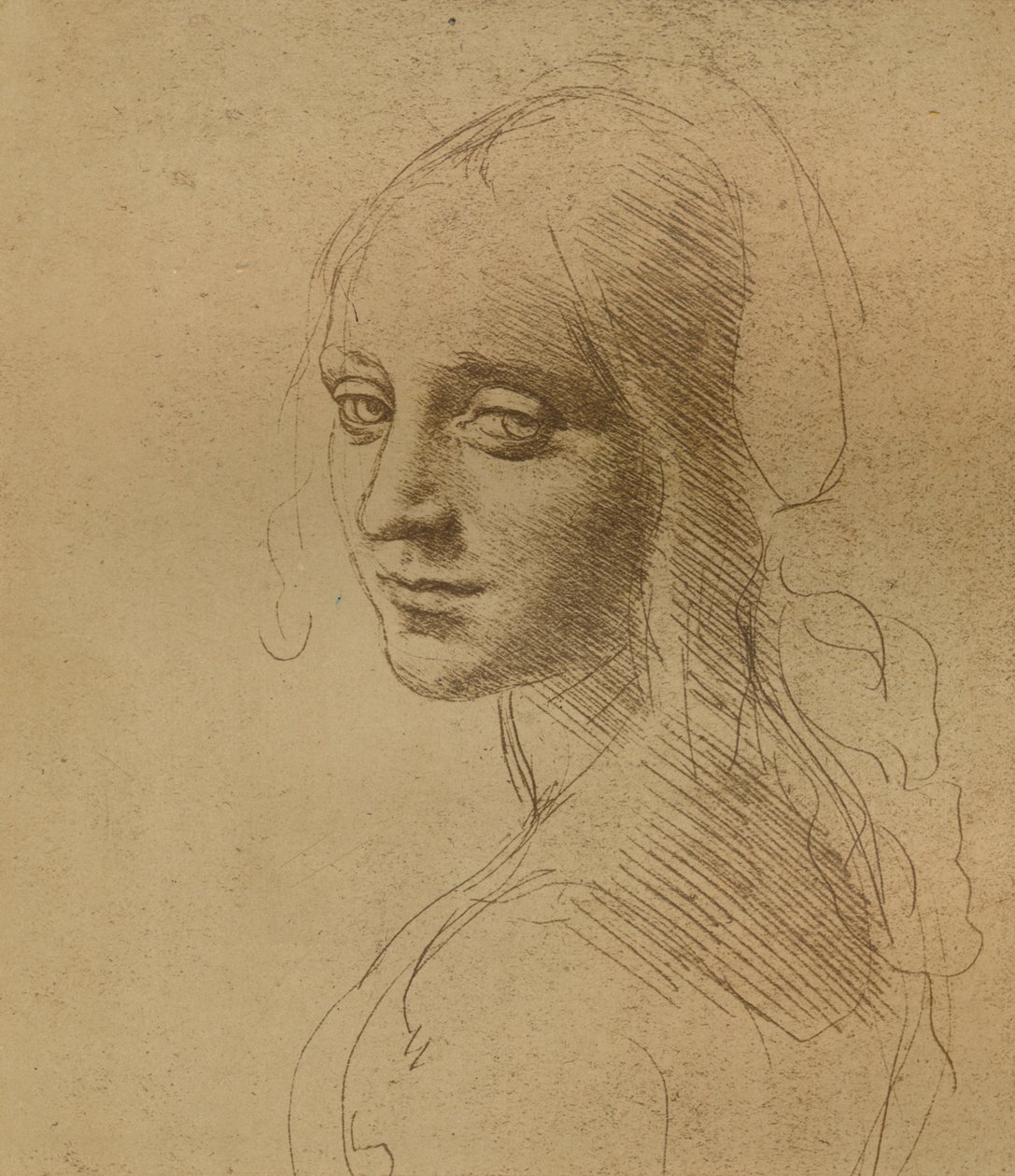 女头，c1472-c1519 1883， 作者 达芬奇（Leonardo da Vinci）