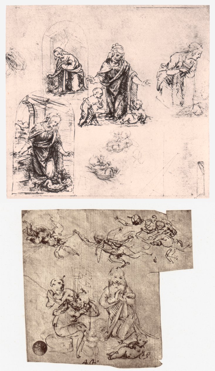 儿童的崇拜，c1483 作者 达芬奇（Leonardo da Vinci）