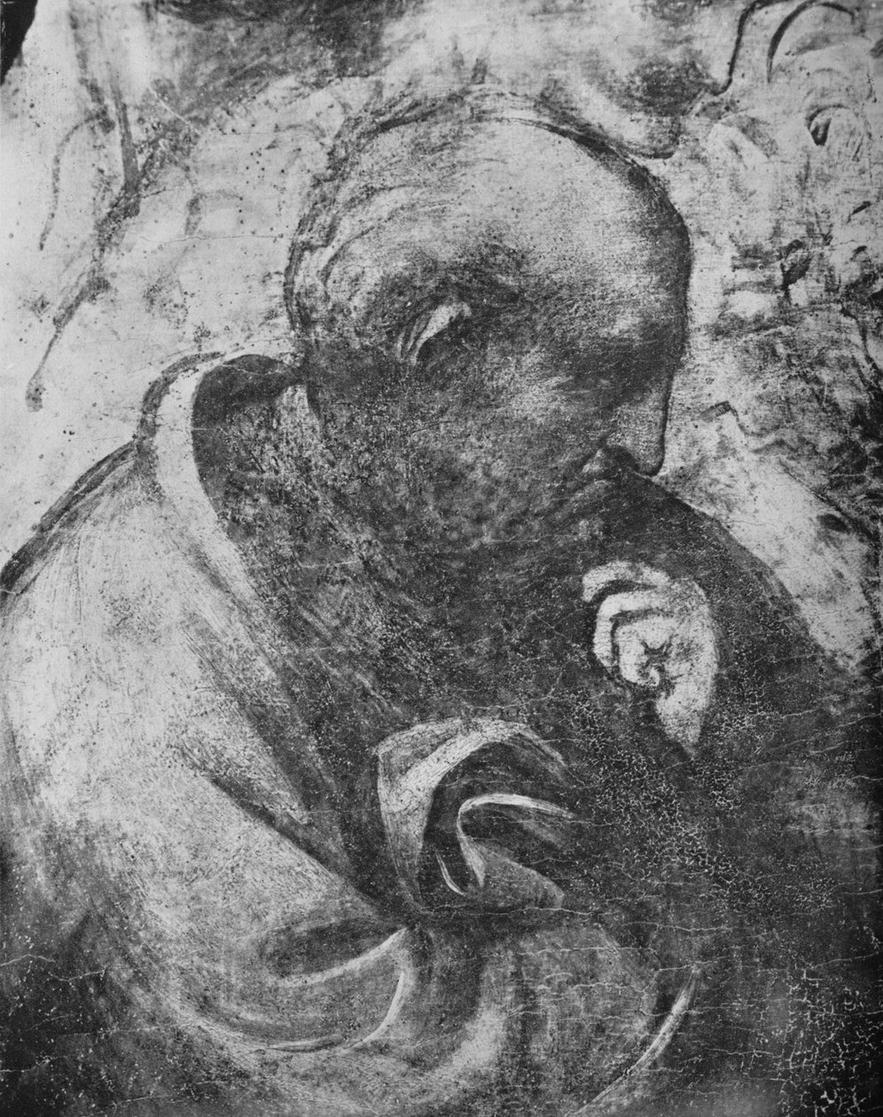 贤士崇拜-左图哲学家头，c1481 1945 作者 达芬奇（Leonardo da Vinci）