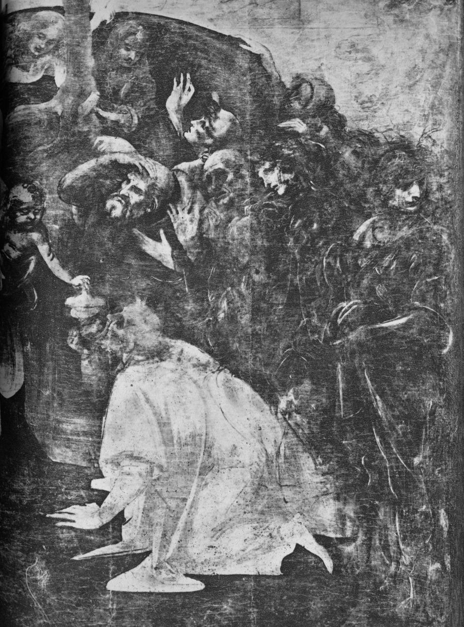 贤士崇拜-右侧下部，c1481 1945 作者 达芬奇（Leonardo da Vinci）
