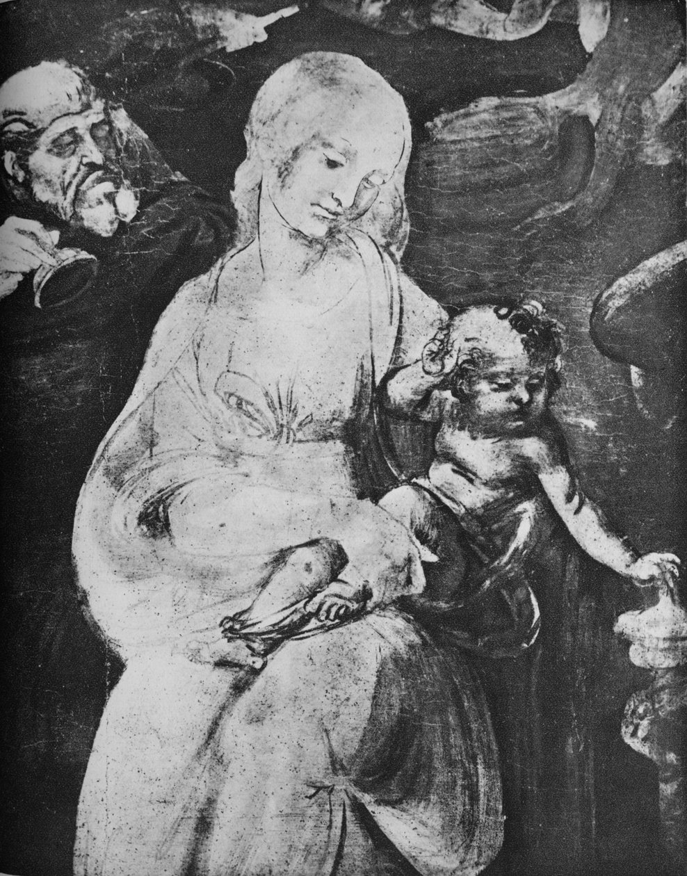 贤士的崇拜-圣母子，c1481 1945年 作者 达芬奇（Leonardo da Vinci）