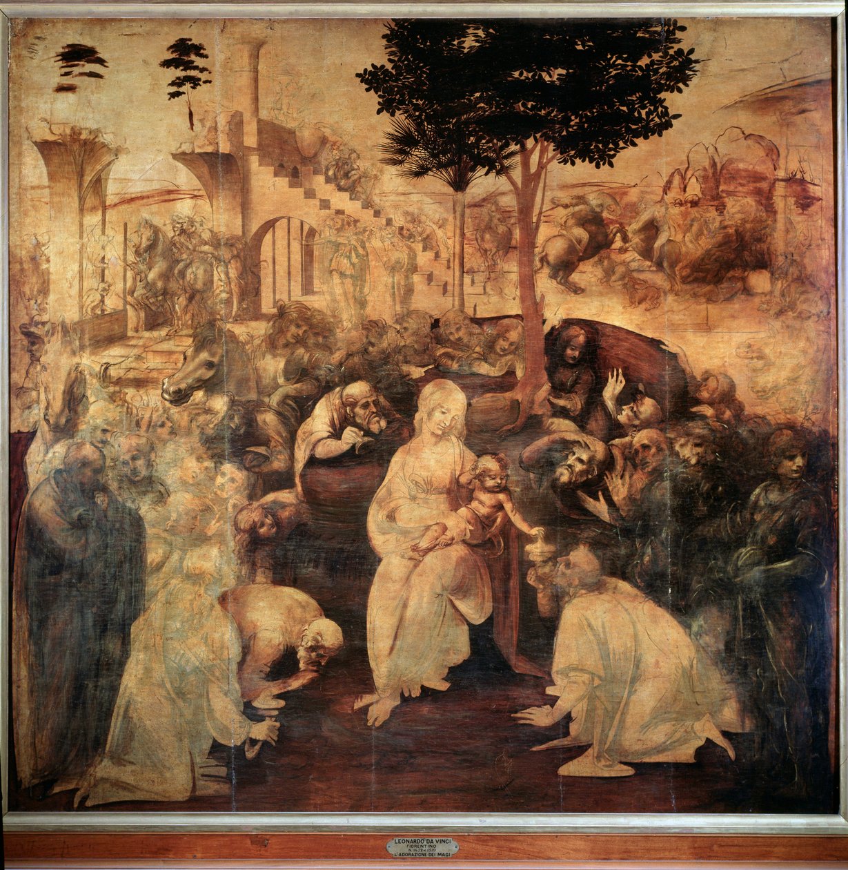 麦琪的崇拜--木板油彩 作者 达芬奇（Leonardo da Vinci）