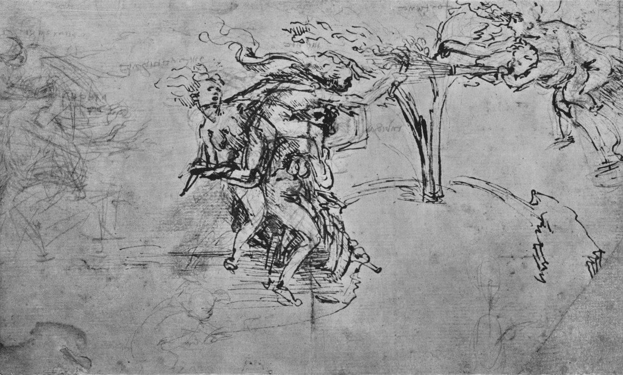 寓言与嫉妒，c1480 1945年 作者 达芬奇（Leonardo da Vinci）