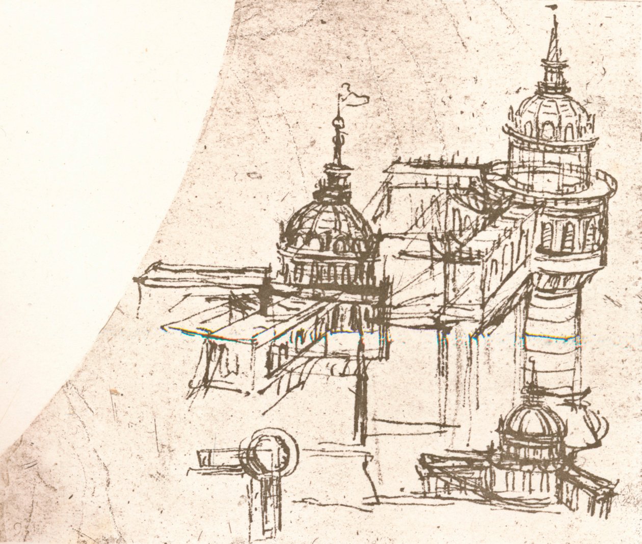 城堡建筑，c1472-c1519 1883 作者 达芬奇（Leonardo da Vinci）