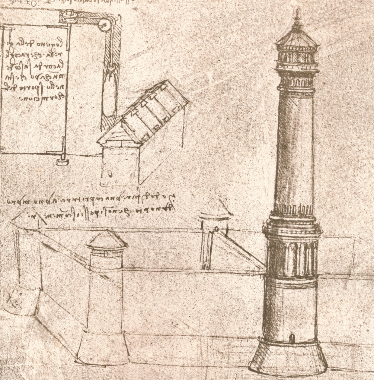 城堡建筑，c1472-c1519 1883 作者 达芬奇（Leonardo da Vinci）