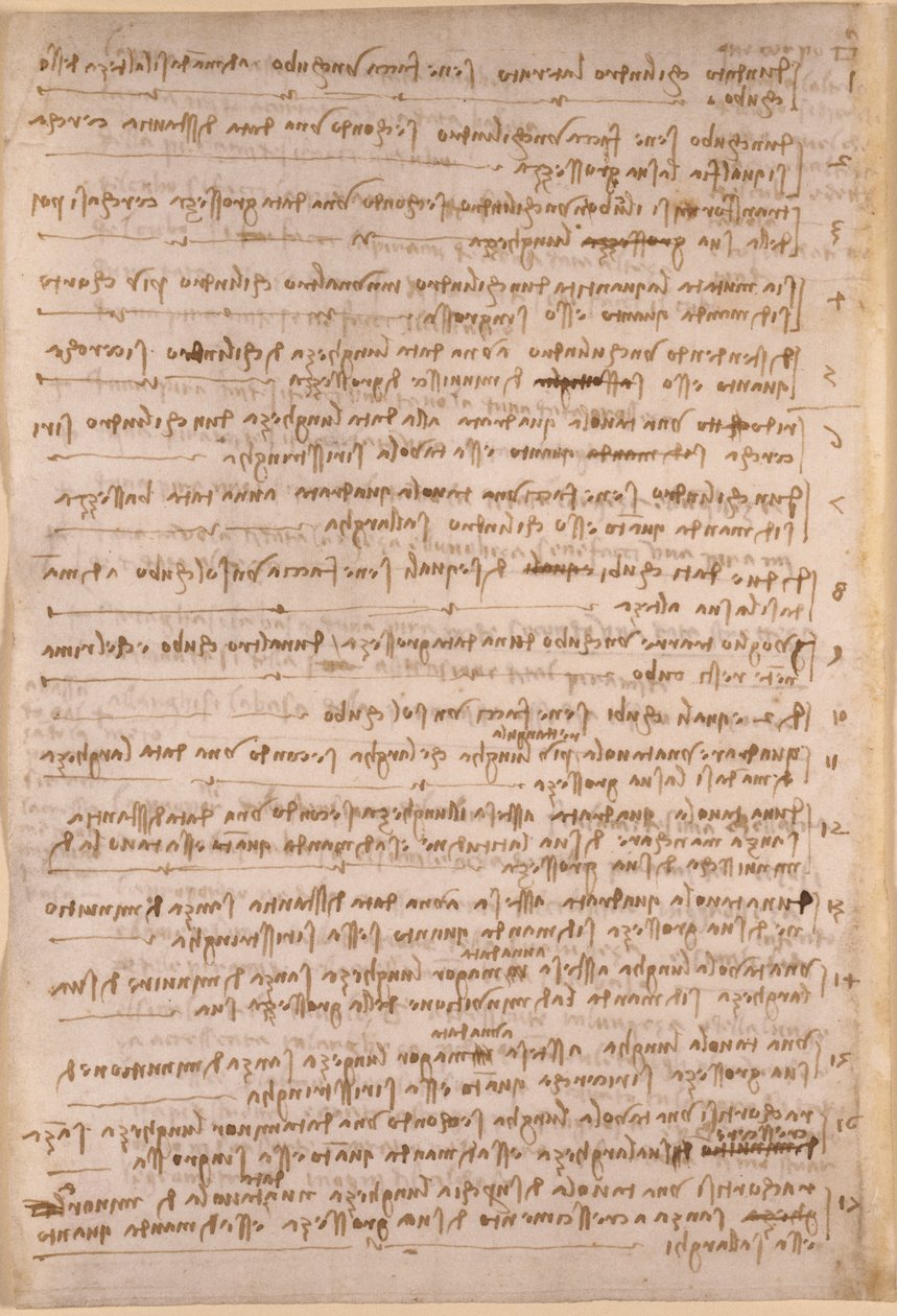 阿伦德尔 263 号，f.154v，达芬奇在 "阿伦德尔法典 "中的笔记（纸张上的钢笔和墨水） 作者 达芬奇（Leonardo da Vinci）