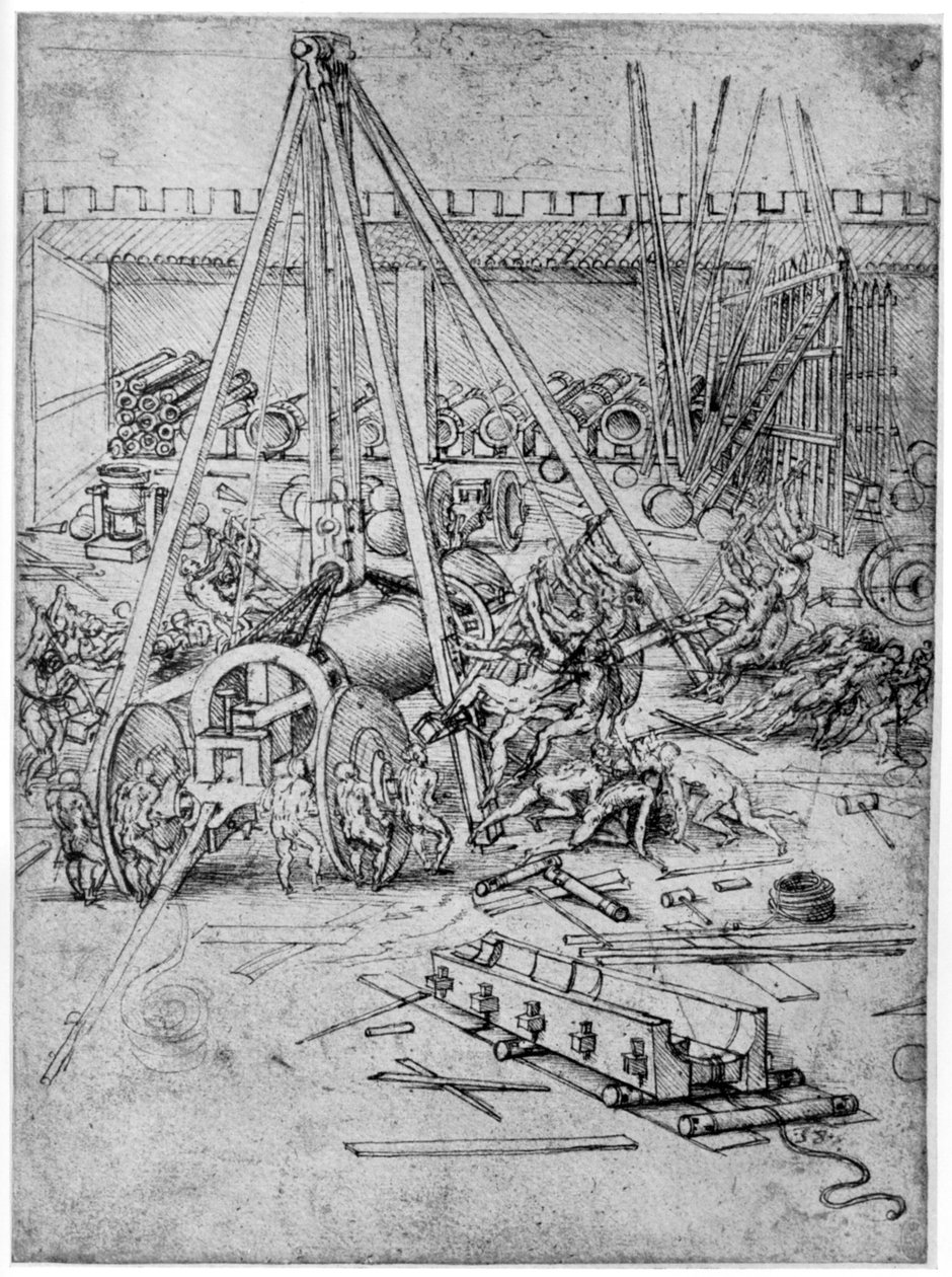 加农炮铸造厂，1487年1954年。 作者 达芬奇（Leonardo da Vinci）
