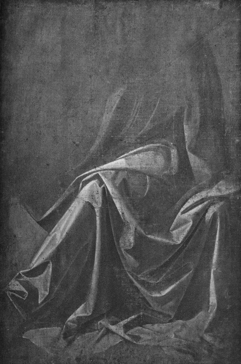 坐姿人物窗帘布，c1475年，1945年 作者 达芬奇（Leonardo da Vinci）