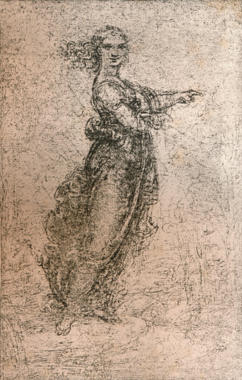 一个女性形象的木炭画，c1472-c1519 1883 作者 达芬奇（Leonardo da Vinci）