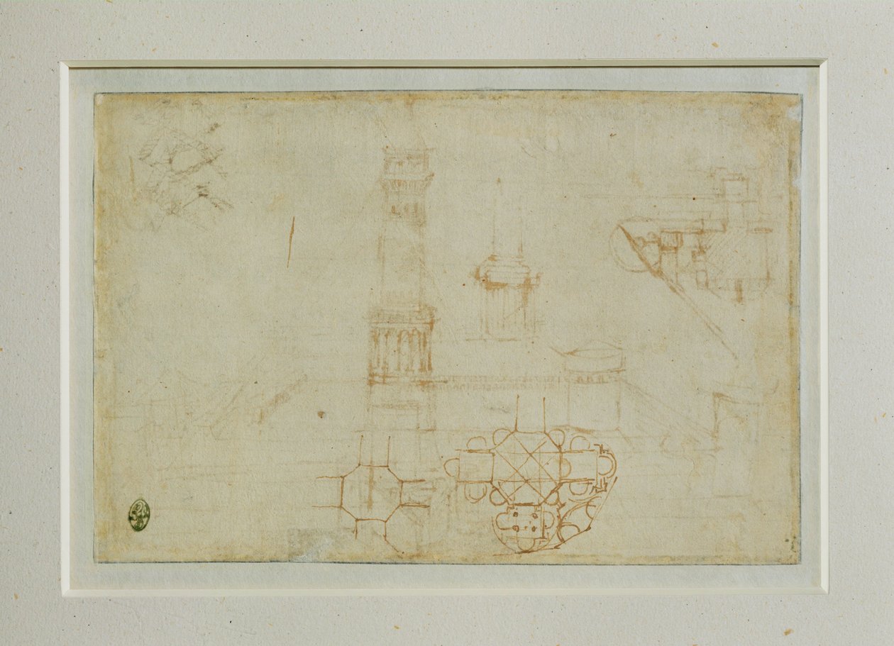两份关于中央平面建筑的研究 ... 作者 达芬奇（Leonardo da Vinci）