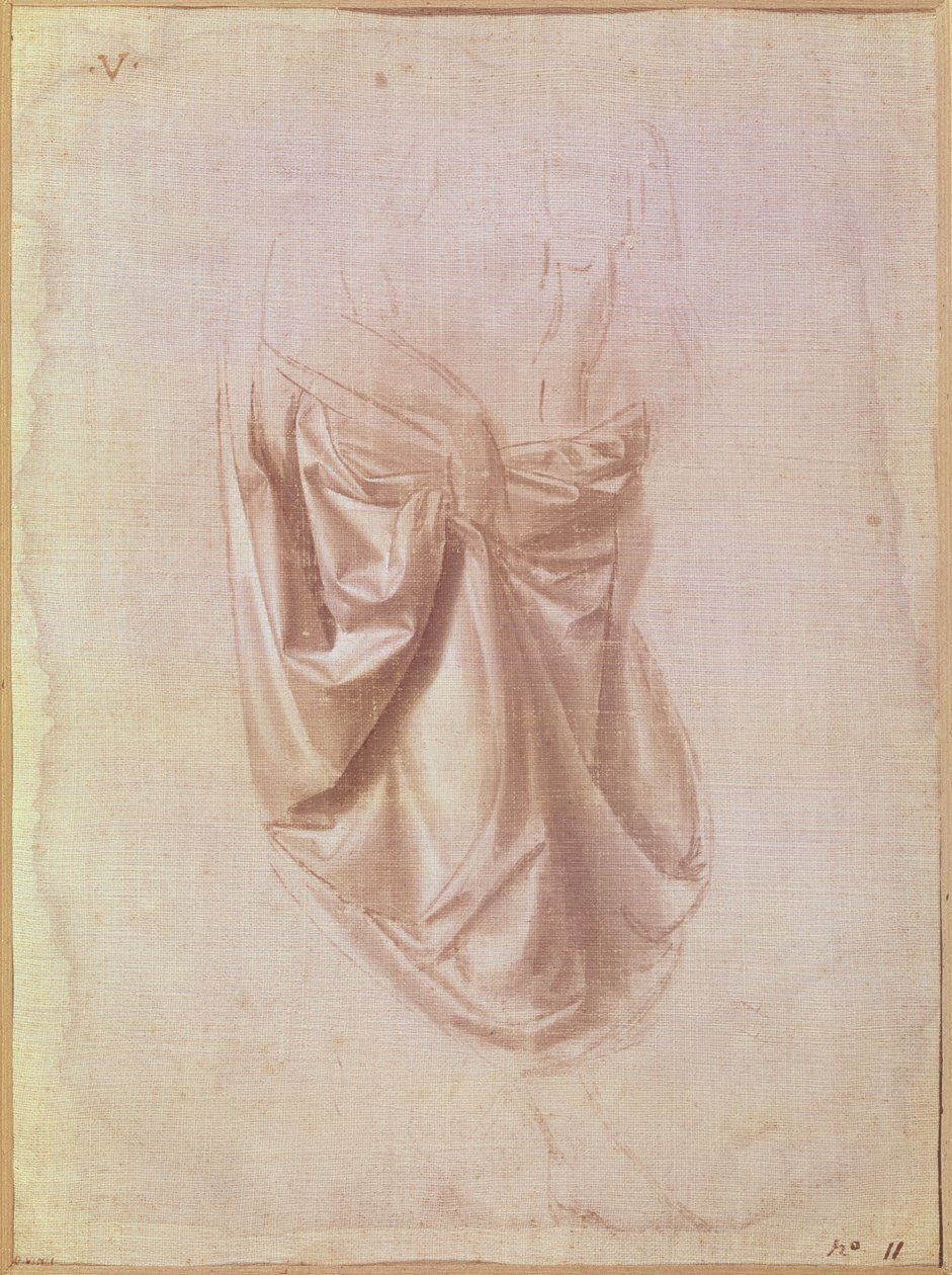 帷幔研究（画布上的水粉） 作者 达芬奇（Leonardo da Vinci）