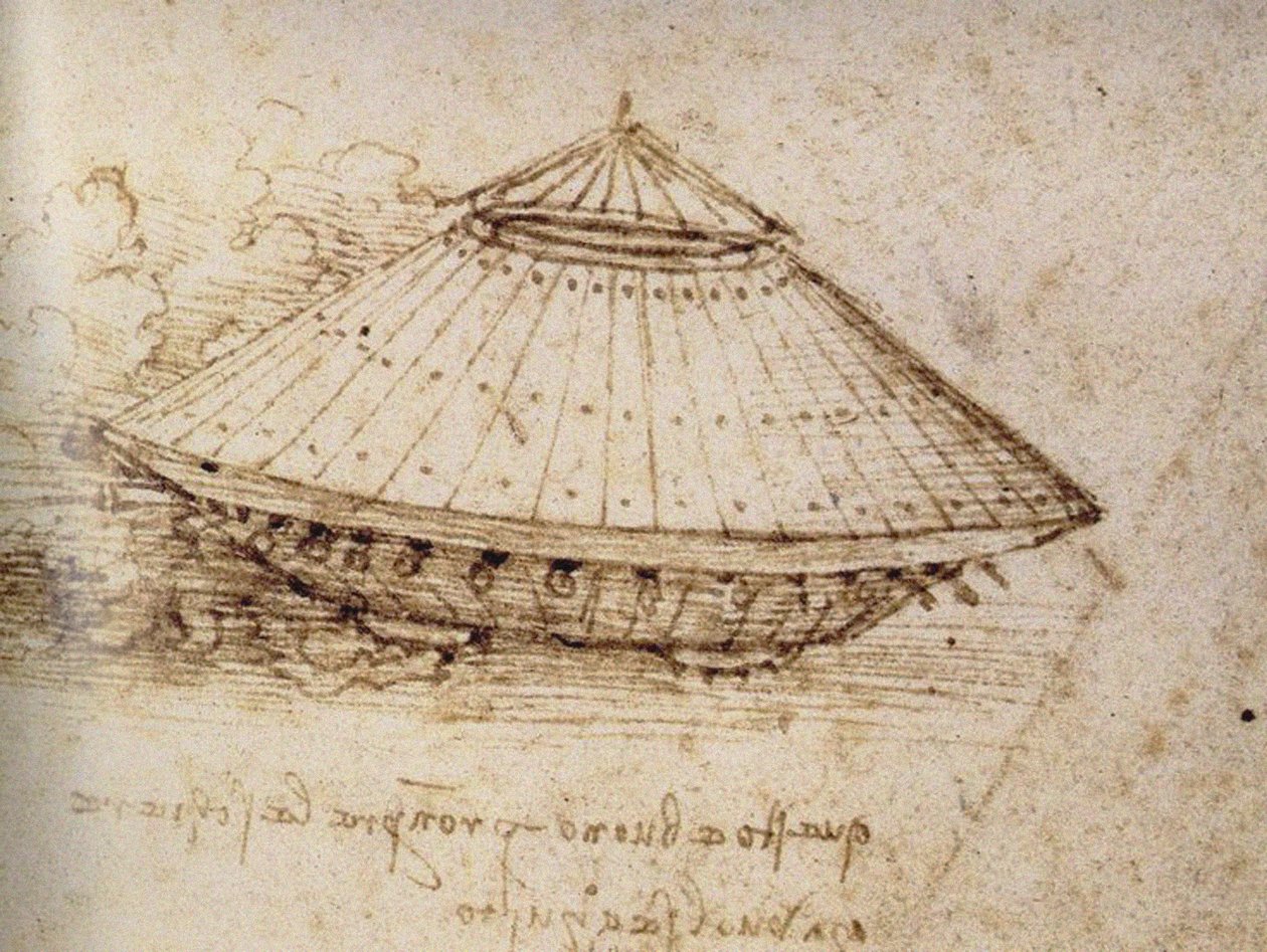 装甲坦克图纸，大约1485年 作者 达芬奇（Leonardo da Vinci）