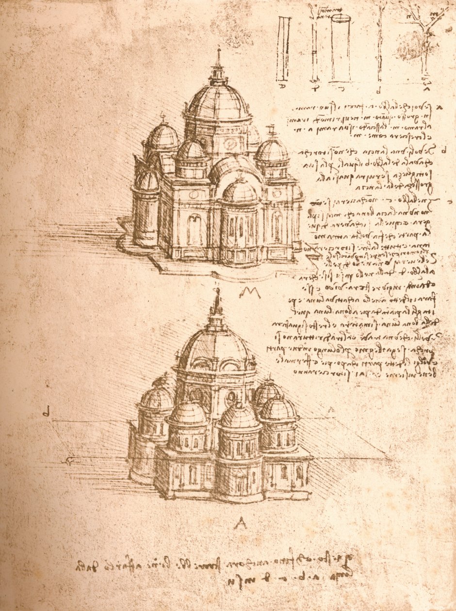 教堂图，c1472-c1519 1883 作者 达芬奇（Leonardo da Vinci）