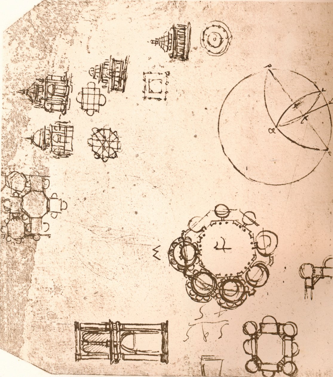 教会建筑图，c1472-c1519 1883 作者 达芬奇（Leonardo da Vinci）