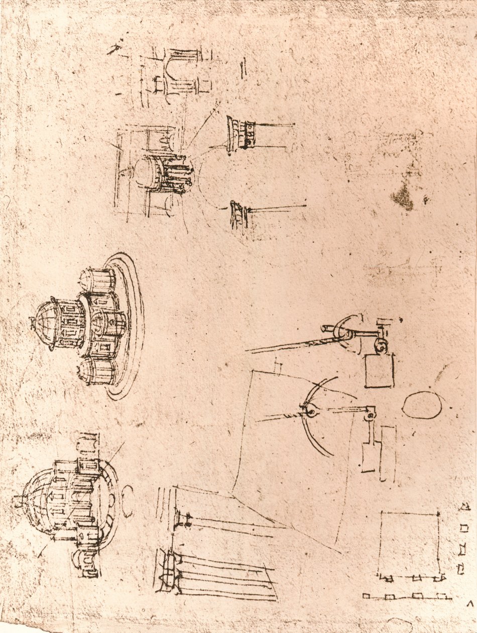 教会建筑图，c1472-c1519 1883 作者 达芬奇（Leonardo da Vinci）