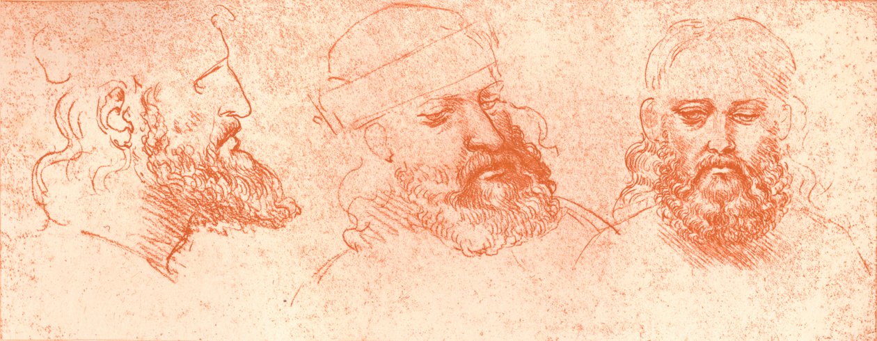 用红色粉笔绘制的东方元首，c1472-c1519 1883 作者 达芬奇（Leonardo da Vinci）