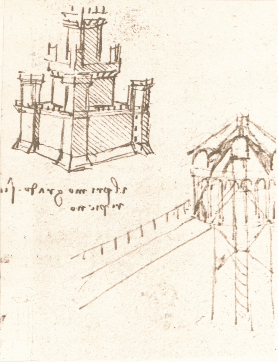 城堡和别墅项目图纸，c1472-c1519 1883 作者 达芬奇（Leonardo da Vinci）