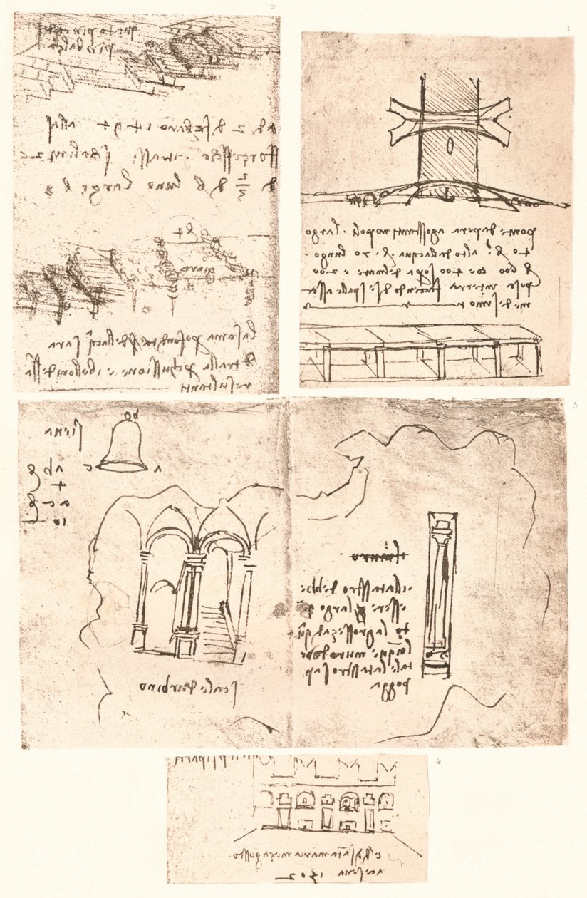 四幅地形图，c1472-c1519 1883 作者 达芬奇（Leonardo da Vinci）