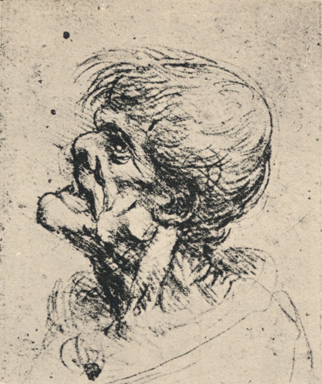左怪诞的轮廓，c1480 1945年 作者 达芬奇（Leonardo da Vinci）