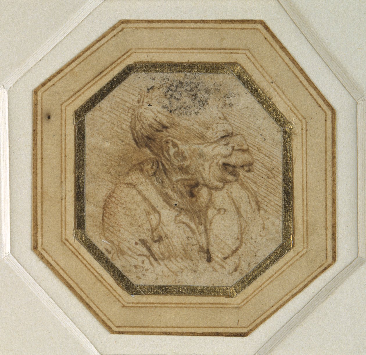 怪诞的头像（纸上笔墨 作者 达芬奇（Leonardo da Vinci）