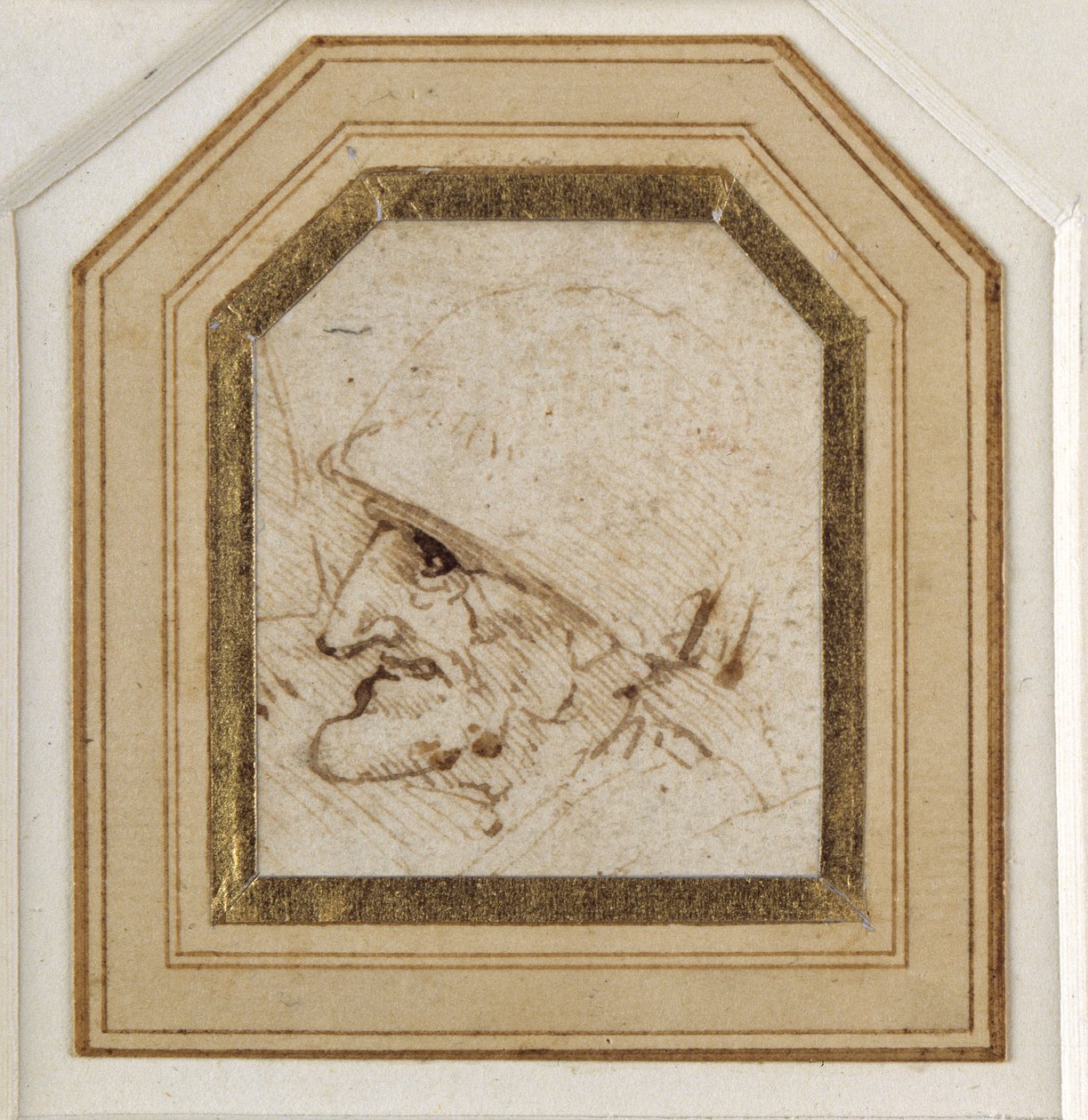 怪诞的头像（纸上笔墨 作者 达芬奇（Leonardo da Vinci）