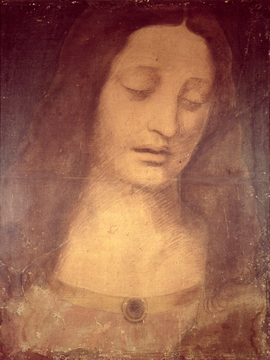 基督的头（铅笔和洗） 作者 达芬奇（Leonardo da Vinci）