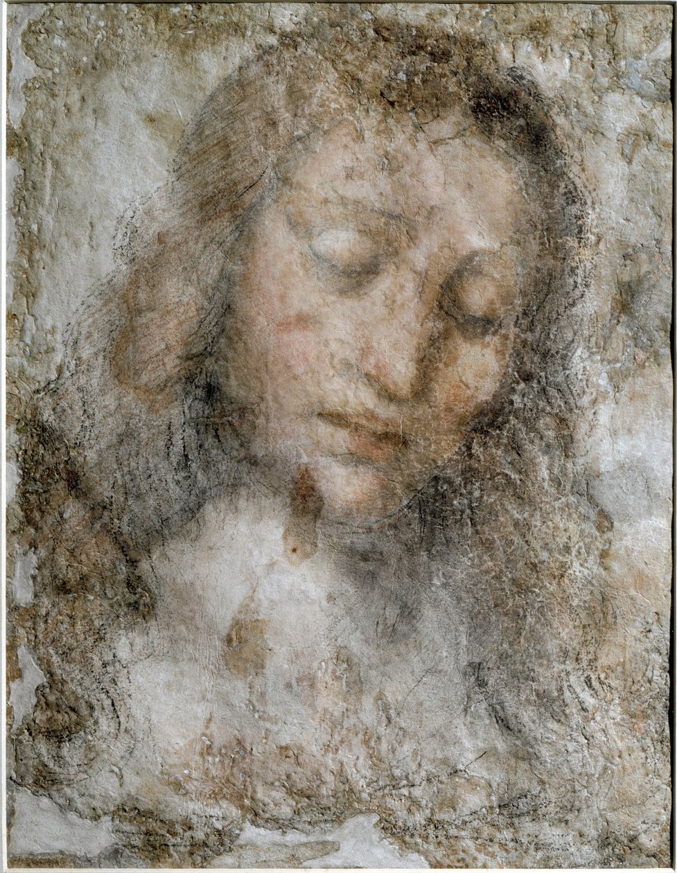 Head of Christ the Redeemer - Drawing 作者 达芬奇（Leonardo da Vinci）