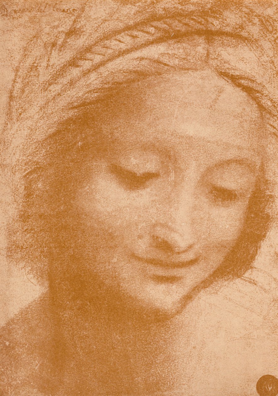 女人的头，约15世纪，1932年 作者 达芬奇（Leonardo da Vinci）