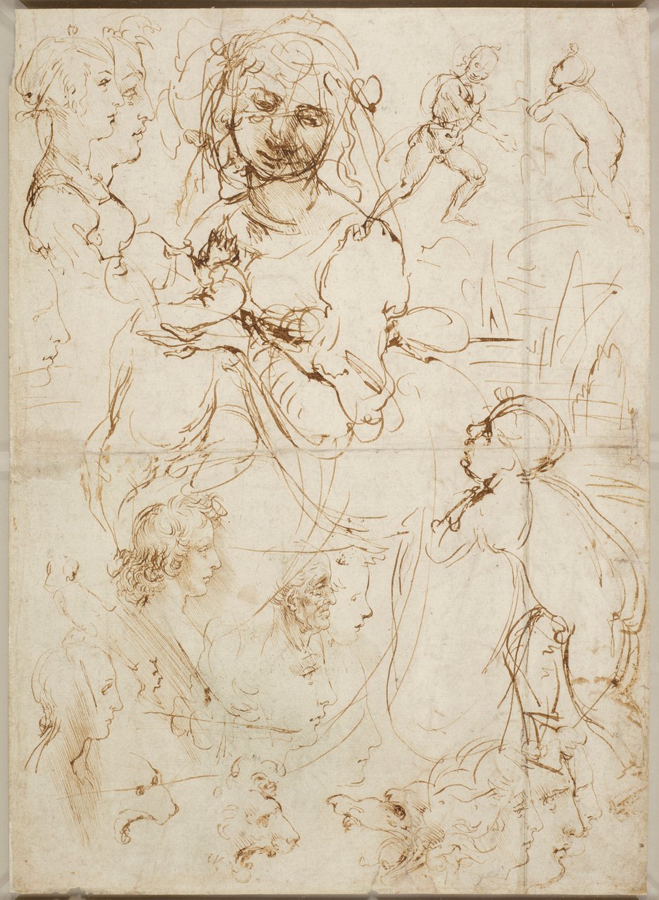 人物和人物，约1478年。 作者 达芬奇（Leonardo da Vinci）