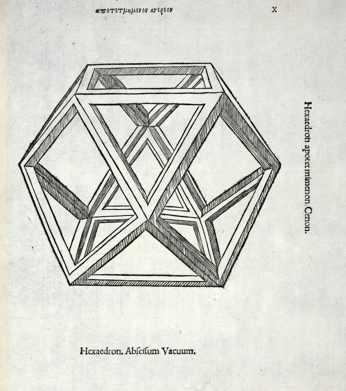 Hexaedron切是由卢卡·帕西奥利（c.1445-1517）一个“神圣比例”毫无意义的，原来的酒吧。威尼斯，1509 作者 达芬奇（Leonardo da Vinci）