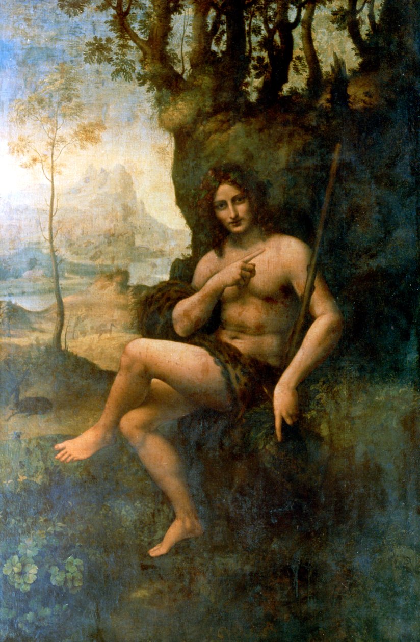 施洗约翰（John Baptist），具有酒神（Bacchus），1513-1516年。 作者 达芬奇（Leonardo da Vinci）