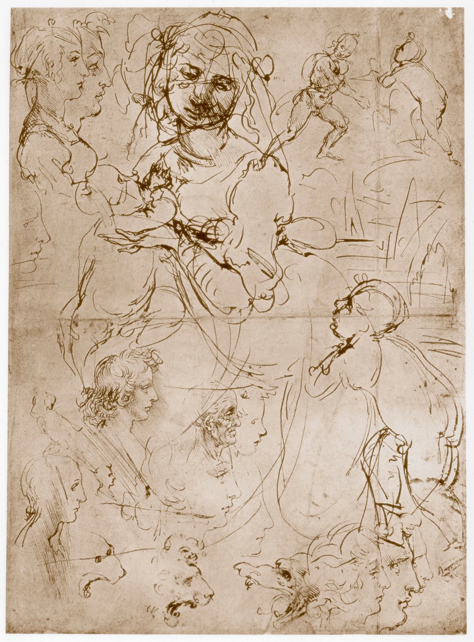1478-1480年与孩子和圣约翰一起跪下的麦当娜 作者 达芬奇（Leonardo da Vinci）