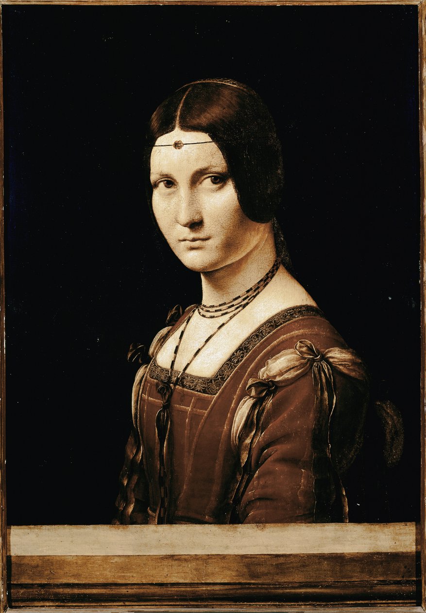 La Belle Ferronniere。 （木头上的油 作者 达芬奇（Leonardo da Vinci）