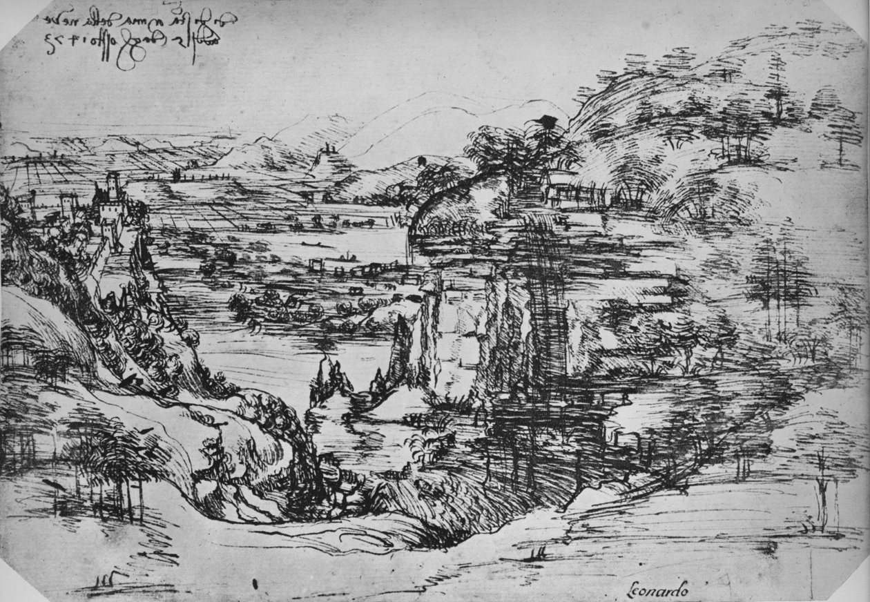 风景，c1480 1945 作者 达芬奇（Leonardo da Vinci）