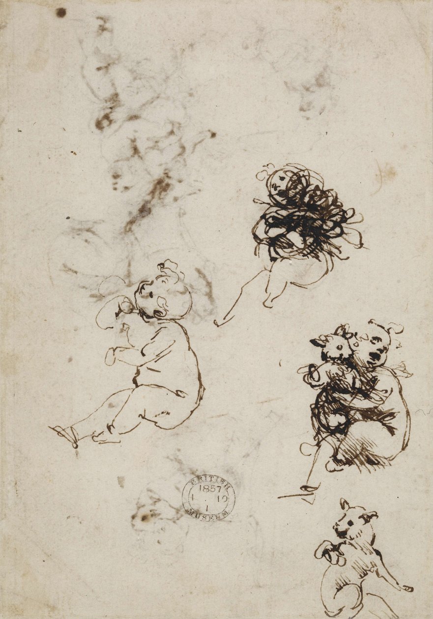 达芬奇，展品 1857.0110.1 - 背面（大英博物馆） 作者 达芬奇（Leonardo da Vinci）