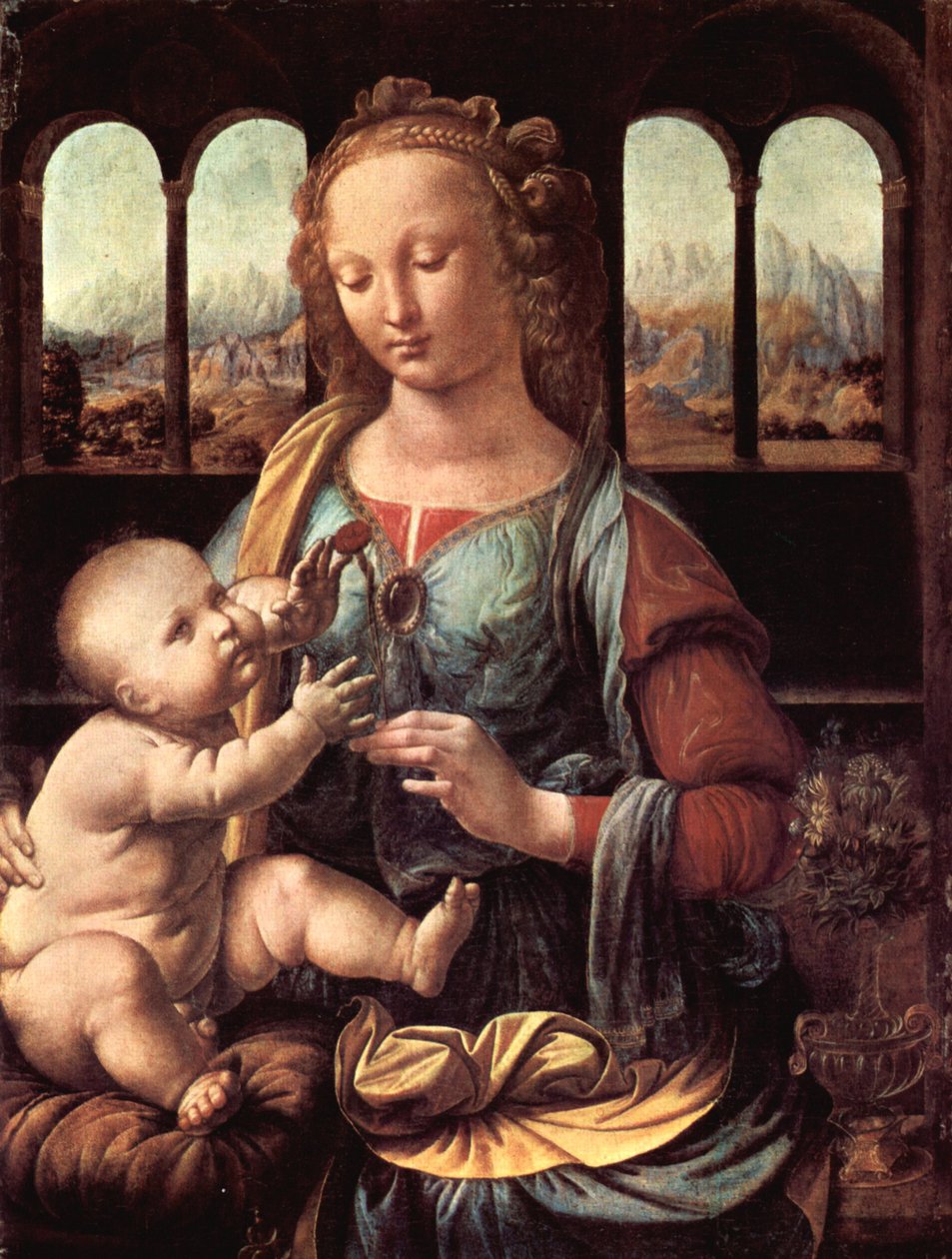 康乃馨圣母 作者 达芬奇（Leonardo da Vinci）