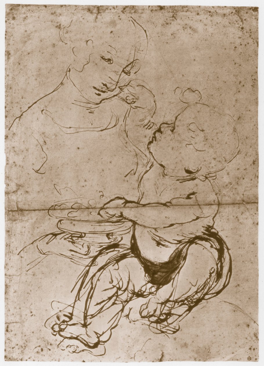 麦当娜与水果拼盘，1480-82 作者 达芬奇（Leonardo da Vinci）