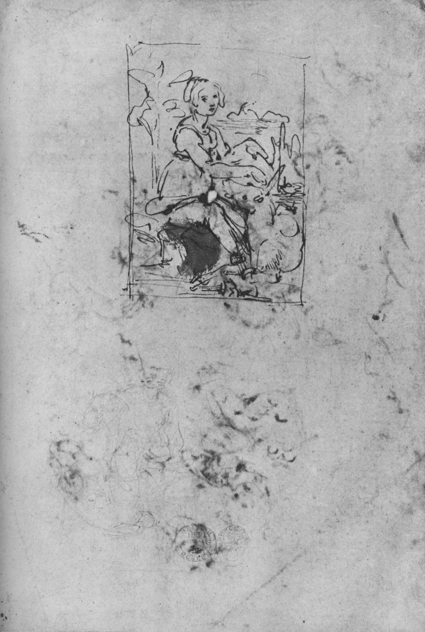 独角兽少女，c1478-1480 1945年 作者 达芬奇（Leonardo da Vinci）