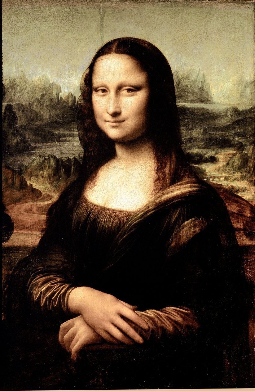 蒙娜丽莎》，约 1503-6 年（油画板） 作者 达芬奇（Leonardo da Vinci）