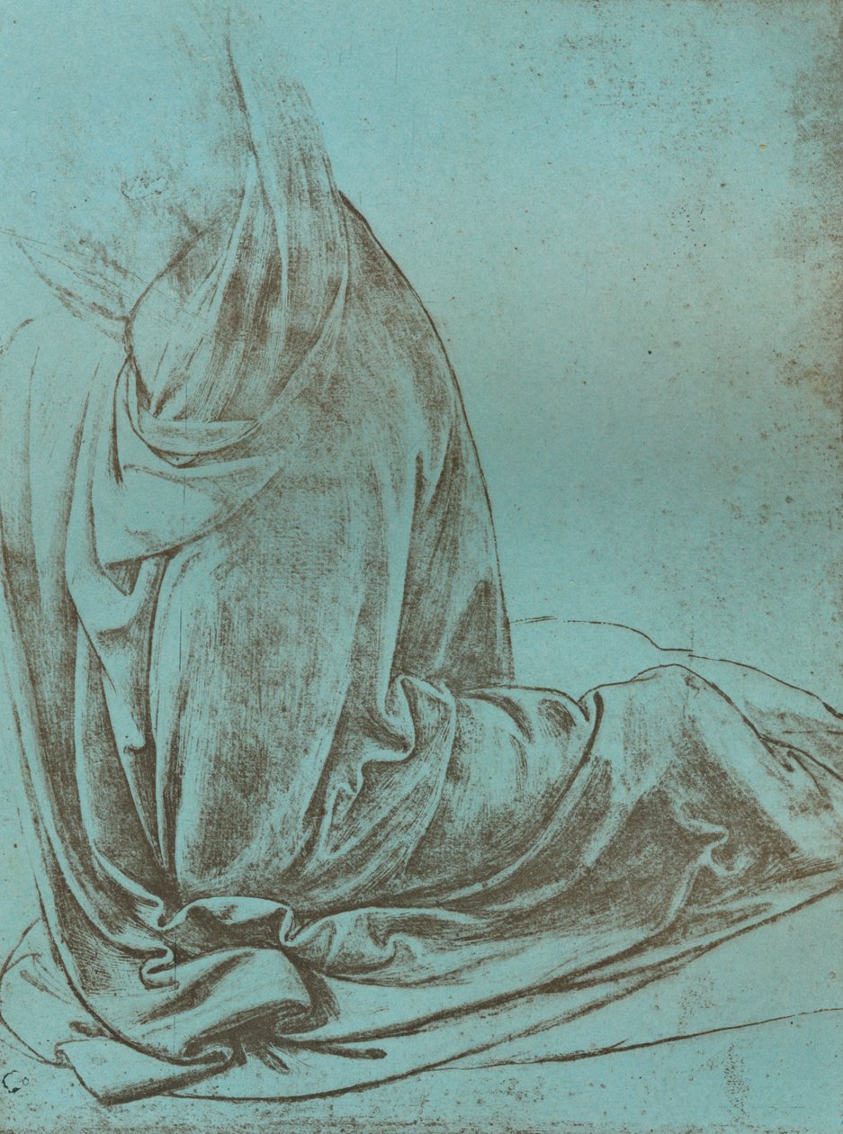 1472-c1519 1883年“岩石的圣母”中天使的帷幔的准备研究 作者 达芬奇（Leonardo da Vinci）
